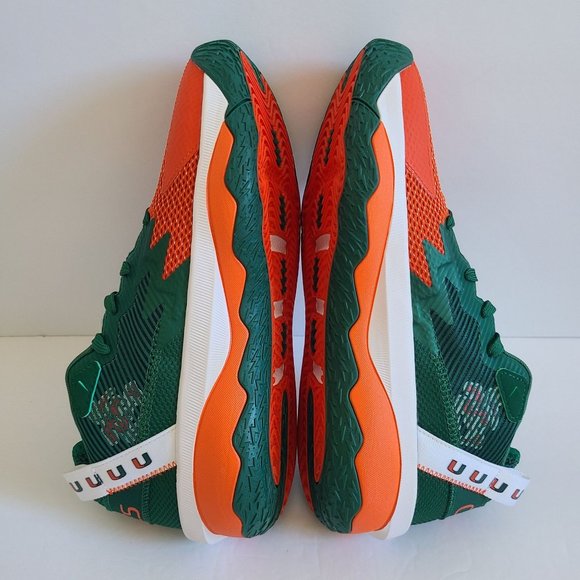 NEW Adidas Dame 8 Miami Hurricanes Basketball Shoes GZ9712 Size 8 Green - Picture 4 of 7